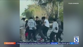 Group of young bikers attack man in street