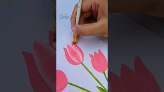 Amazing Tulips flower painting #youtubeshorts #art #flowers