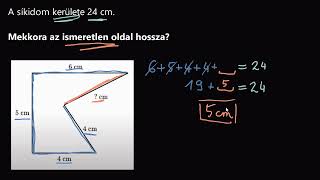 A hiányzó oldal kiszámítása, ha ismert a kerület | Geometria és mérés | Khan Academy magyar