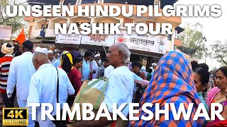 Super Crowded Walkthrough among Hindu Pilgrims in Trimbakeshwar, Nashik, Maharashtra 4K India