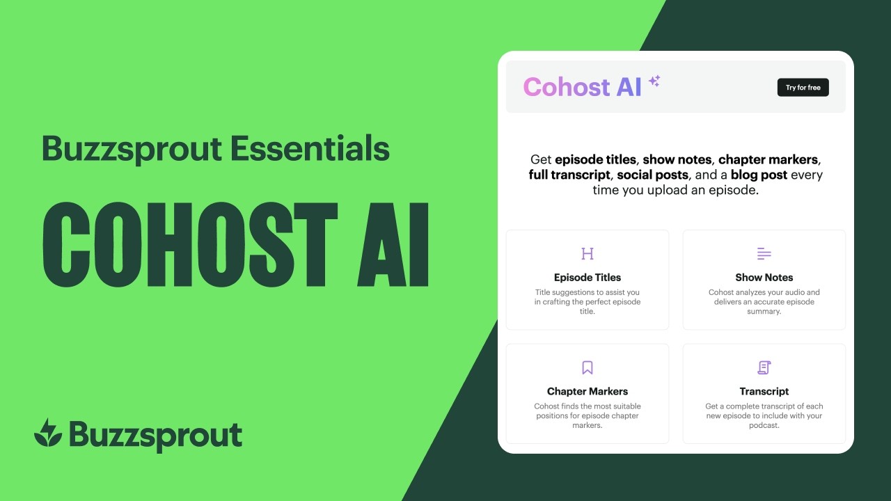 Cohost Ai Buzzsprout Essentials Youtube