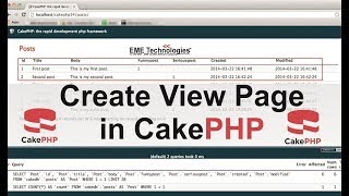How to Create View Page in CakePHP