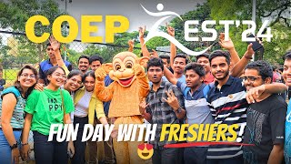 FRESHERS ke SATH  FUN EVENT😀| SPORT DAY WITH FRESHERS🔥| COEP #collegevlog #coep #vlogs #collegelife