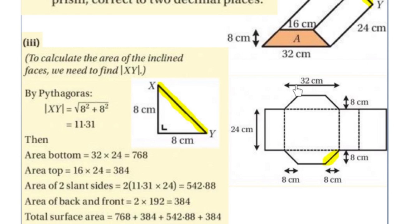 LC HL Net, Volume, Surface Area Of A Prism With Trapezium Base - YouTube