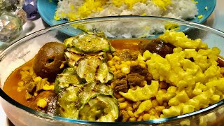 خورشت قیمه سیب زمینی سرخ کرده و کدو سبز/French fries and zucchini stew