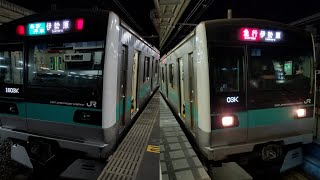 常磐緩行線(各駅停車)～小田急線内急行運用！我孫子発伊勢原行！！珍しくJR車E233系による小田急線直通運用を目撃！！