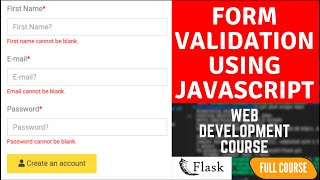 Form Validation in Javascript | Registration form validation in Javascript in Hindi | Beginners - 35