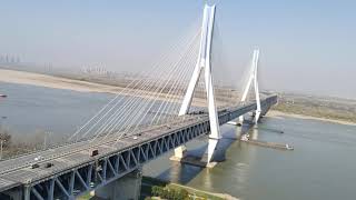 俯拍天兴洲长江大桥 Overhead shot's TianXin-Island Yangtze River Great Bridge