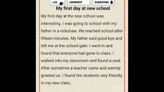 My first day at new school (Paragraph)(class 3 - 5)#shorts #short