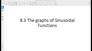 Foundations of Math 12: 8.3 The Graphs of Sinusoidal Functions