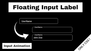 Create a Floating Input Label using HTML and CSS | CSS Tutorial