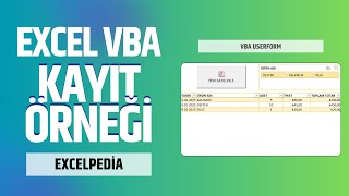 EXCEL VBA KAYIT ÖRNEĞİ