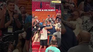 Jokić celebrates with the family after Game 4 💛 #nbafinals #nikolajokic