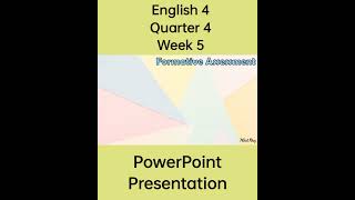 English 4 Matatag Curriculum Powerpoint Presentation Quarter 4 Week 6