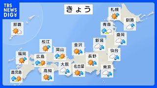 【4月12日　今日の天気】前線通過で広く雨　強風や黄砂にも注意　日本海側は気温大幅ダウン｜TBS NEWS DIG