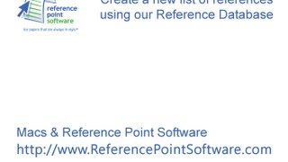 Create a new APA reference database