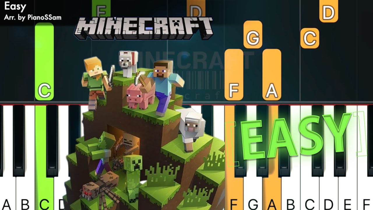 Easy Minecraft Minecraft Piano Tutorial Youtube