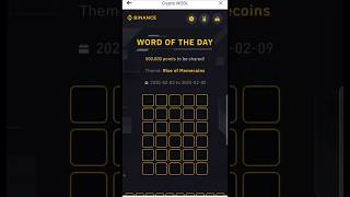 Word Of The Day Binance Today Answers | Rise of Memecoins | WODL | WOTD #binance5letterwotdanswer