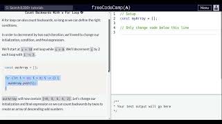 Lesson 99 | Basic JavaScript | Count Backwards With a For Loop