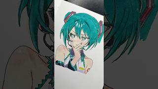 Drawing Hatsune Miku #animedrawing #hatsunemiku #shorts