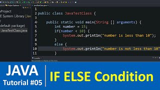 Java Tutorial #5 - Conditional if else statement program in Java Programming