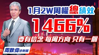 理周TV-20230112盤後-周致偉 致富達人／1月2W周權總績效1466%要有信念每周方向只有一個