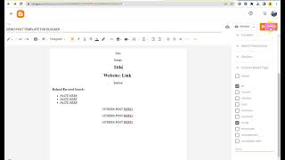 How To Create a DEMO Post TEMPLATE for Create Post on Blogger.com {Step by Step Guide}
