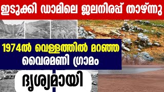 ഇടുക്കി ഡാമിലെ ജലനിരപ്പ് താഴ്ന്നു; വെള്ളത്തില്‍ മറഞ്ഞ വൈരമണി ഗ്രാമം ദൃശ്യമായി |IDUKKI DAM|VAIRAMANI