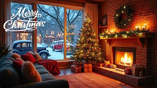 Instrumental Christmas Music with Fireplace 🔥 Cozy Christmas Ambience 🎄 Relaxing Holiday Tunes