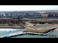 flying over whihala beach in whiting s lakefront 4k drone footage