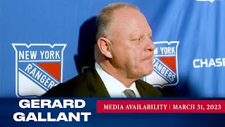 New York Rangers: Gerard Gallant Postgame Media Availability | Mar. 31, 2023