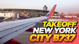 Early Morning Sunrise Takeoff From LaGuardia Airport (LGA)- Southwest Airlines (HD) (60FPS)