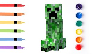 How to Draw Creeper from Minecraft / Tutorial for Kids