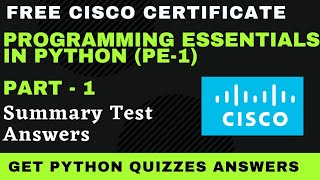 Python Essentials Part-1 Summary Test Answers | python essential 1 test answers #cisco #programming