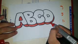 very easy how to draw graffiti bubble letters abc