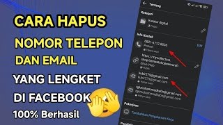 Cara hapus email dan nomor telepon yang lengket di Facebook 2025