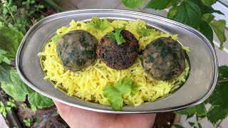 Saffron Rice With Spinach Balls | Kunkumappoo Sadham Pasala Keerai Urundai