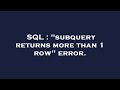 SQL : 