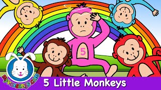 Five Little Monkeys Jumping on the Bed | Nursery Rhymes UK