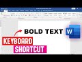 How To Bold Text Using Keyboard Shortcut