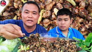 ก้อยหอยเชอรี่ กับบรรยากาศฝนแรกของปี กัดลูกโดดแจ่วพริกสดคั่วเผ็ดๆ แซ่บๆ จ้วดจ้าดคัก