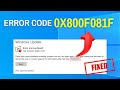 Repair Error 0x800f081f – Windows Update Stuck?