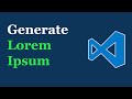 VS Code — Generate Lorem Ipsum Text