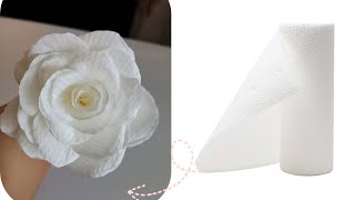 DIY 如何利用厨房纸巾制作玫瑰花 ＃4  Kitchen paper towel tissue to Rose #origami #rose #paper #flowers