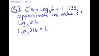 Algebra 2 Section 10-3 Properties of Logarithms