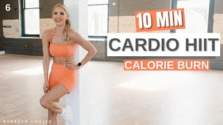 10 MIN CARDIO HIIT CALORIE BURN - lose belly fat at home workout | Rebecca Louise