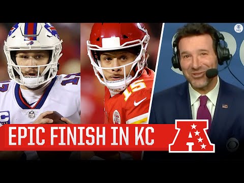 Tony Romo Reacts To WILD Finish Between Patrick Mahomes, Josh Allen ...