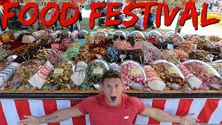 FOOD FESTIVAL | Free Food Challenge | Full Day of Eating