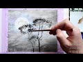 【水彩教程】 夏夜月圆时 水彩画新手教程 watercolor tutorial