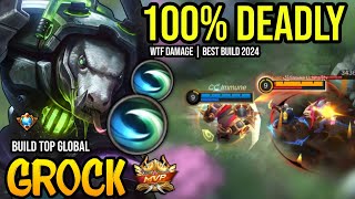 GROCK BEST BUILD 2024 | BUILD TOP GLOBAL GROCK GAMEPLAY | MOBILE LEGENDS✓